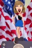 Placeholder: Taylor Swift as president of the US cartoony animation