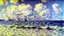 Placeholder: Sunny day, clouds, sea waves, alfred sisley painting