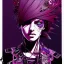 Placeholder: beautiful punk girl, hyper detailed, intricately detailed, illustration by <kilian eng> <Yoji Shinkawa>, purple tones,