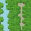 Placeholder: escena de un sendero en la mitad de una jungla con grandes arboles mirado desde arriba como mapa de un juego en pixel art