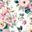 Placeholder: Beautiful flowers pattern digital paper white background