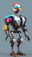 Placeholder: CHICKEN robot, sci-fi, cyberpunk, full body, ultra realistic, virtual reality, cyberpunk city and colors