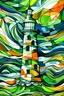 Placeholder: An abstract and expressive interpretation of a lighthouse features for coloring book, representing the connection between people and online mental health services, containing letter "T" and letter "C". The colors navy blue, olive green and orange are used to convey confidence, vitality and seriousness and should be part of it.