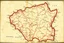 Placeholder: an old and weathered map of an inland section, no words or text, with latitude and longitude lined