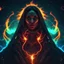 Placeholder: Cosmic dream face, woman, neon, abstract, amazing shadow and lightning, 4k, cinematic, glowing eyes, cosmic, face, dream, space, stars, amazing, art, glowing, fire, fantasy, crazy, ultimate, club, insane, hippie, indian