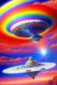 Placeholder: Very beautiful ufo rainbow futurist, intergalactic, mother ship