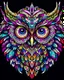 Placeholder: mandala style complex Owl colorful page, vibrant color, clean black line, no break line, beautiful look, critical art, digital art, full page design, high resolution graphics, beautiful background dimension 9:16, colorful and bright, purple, magenta