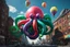 Placeholder: Balloon Cthulhu, created from balloons, hovering over a city :: 8K 3D, Octane Render, hyperdtailed, intricate, colorful, Lovecraft style, horror, weird, award winning, crisp quality, airbrush art, pencil sketch, masterpiece