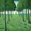 Placeholder: A cyan grassy clearing with lemon trees designed in Bayeux tapestry painted by MC Escher