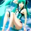 Placeholder: Anime art of beautiful Hatsune miku with beautifel legs by artgerm, ross tran, magali villeneuve, Greg Rutkowski, Gil Elvgren, Alberto Vargas, Earl Moran,, Art Frahm, Enoch Bolles