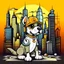 Placeholder: dog like cartoon network style old school hip hop style new york background
