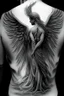 Placeholder: angel from back ultra realistic tattoo design