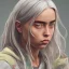 Placeholder: Billie Eilish, ying in the bathroom, photorealistic illustration