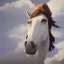 Placeholder: Jesus Christ, white horse, clouds