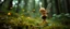 Placeholder: close up on pixie quickling with background motion blur, in magical forest scene, in the style of Rembrandt