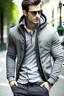 Placeholder: Man's Casual Blazer jacket with a grey hoodie jacket Atached...combo