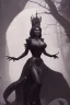 Placeholder: Sophia Loren as evil queen in black leather, cleavage, angry, stern look. character design by cory loftis, fenghua zhong, ryohei hase, ismail inceoglu and ruan jia. unreal engine 5, artistic lighting, highly detailed, photorealistic, fantasy