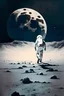 Placeholder: A person walking on the moon