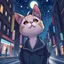 Placeholder: Cat hair emo , city night view wallpaper , cartoon , Uniform
