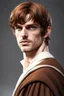 Placeholder: wide fantasy young noble swordman short brown hair photorealistic