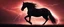 Placeholder: full silhouette of a horse rearing up(on Right side, outlined by lighting), plus red sky with lightning bolt of electricity traveling (from top right to bottom left), speed force