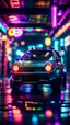 Placeholder: camera angle from feet, portrait of slick lord water wolf Gremlin myth buster pimp ninja yoga cyber punk in flying hipster car parked in dark neon lit reflective wet arcade hall tunnel,bokeh like f/0.8, tilt-shift lens 8k, high detail, smooth render, down-light, unreal engine, prize winning