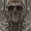 Placeholder: old skeleton warrior, blood flows down in hr giger style, steam punk, realistic, made in octane, cinematic, ultra-realistic, extremely detailed octane rendering, 8K, VRAY Super Real ar 2:3, dof photorealistic futuristic 50mm lens hard lighting dark gray tintype photograph, realistic lighting, sepia color