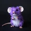 Placeholder: Une souris entierement en fausse fourrure de couleur violette, studio photograph