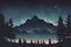 Placeholder: A calming night sky with silhouettes of trees and mountains, featuring a cassette tape floating among the stars, playing lo-fi beats.