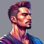 Placeholder: A man with masculine and strong features represents a successful, strong and unbreakable mentality ,Side shot of face and body , single man ,high quality , 8k , colorful , in digital illustration style