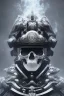 Placeholder: All Black Jqpanese soldier, high tech skull special forces helmet, samurai soldier, white smoke, dark, rage, sorrow, high definition, ultra 8 k, volumetric lighting, blue fire, fog