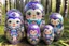 Placeholder: A light purple forest with faeries designed in Matryoshka dolls painted by Guo Xi