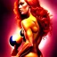 Placeholder: full body portrait of busty atletic young beautiful Red Sonja Boris Vallejo styles