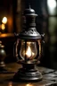 Placeholder: cinematic photo of a stunning OLD IRON KEROSENE OIL LAMP