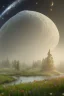 Placeholder: Dome transparant précis très détaillé ultra réaliste, brouillard, prairie,riviers animé, soleil, ciel étoilé cgi,