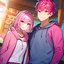 Placeholder: Cute Boy with pink hair in a Bunny hoodie