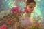 Placeholder: gardenia flowers, colorful, psychedelic, intricate, elegant, highly detailed, digital painting, artstation, concept art, smooth, sharp focus, illustration, art by artgerm and greg rutkowski and alphonse mucha, ballerina, ghibli robot