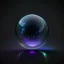 Placeholder: 3d holographic sphere shape isolated on infinite dark background, glow, glass effect, 4k. sober.