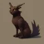 Placeholder: cat gargoyle with goat horns and wings on its back Nick Harris style