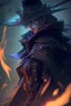 Placeholder: witch hunter from warhammer, anime style, depth of field, nvidia graphics, lightrays, trending art, movie poster