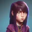 Placeholder: Portrait of a sweet 9 year old warlock toddler girl with brown hair with bangs and blue eyes