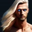 Placeholder: masterpiece, best quality, man, blue eyes, fluorescent, blond flutter hair, highly detailed body, sun light, 4K, RAW, depth of field, high contrast, realistic details, 150mm