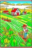 Placeholder: hand painted organic farming cartoon poster