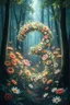 Placeholder: The number three in flowers. In the forest. Magical. Highly detailed, digital painting, masterpiece.