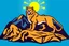 Placeholder: a mountain lion in a royal lion position like on flags or crests, vector