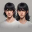 Placeholder: I want you to create a female avatar with black hair. His hair will be shoulder-length. He will smile. His eyes will be brown. His lips will not be too full, but don't draw them too thin. His body will be visible up to the chest level. She will be young. 22 years old. Her hair is wavy and she wears bangs.