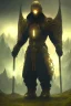 Placeholder: berserker made of energy portrait, no face, black jogging suite , in the night Alps, angels background, volumetric gold light, high detail, dark leaf tree, dark mountains in background, perfect, HR Giger style