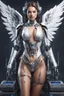 Placeholder: Front view Fullbody gorgeous Realistic Photography beautiful super model Russian as playing Dj player cyborg mechanical electrical realistic beautiful Angel woman hyper detailed, sci-fi concept art