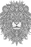 Placeholder: adult coloring book, Mandala style, lion, white background, clean line art, fine line art