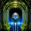 Placeholder: portrait of transparent chat robot in the style of giger, in front of teleporter portal to the sea in an underground grove, in the style of dali, 8k, down-light, soft light, depth of field, photo realism, trending on art station, high detail